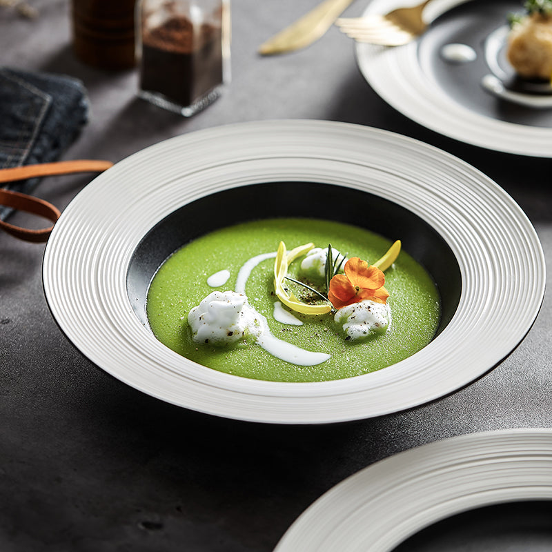 Akane Black&White Dining Plate