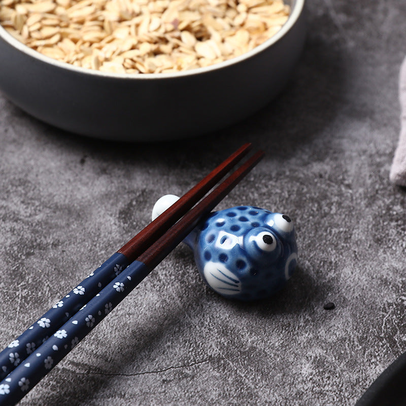 Fugu Hand Blown Ceramic Chopstick Stand