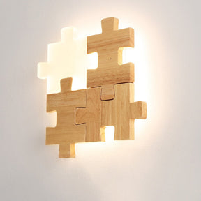 Creative Wooden LED Puzzle Wall Lamp