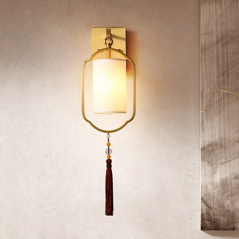 Asian Copper Minimalist Lantern Wall Lamp