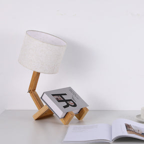 Wooden Robot Creative Table Lamp