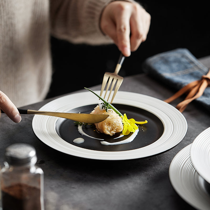 Akane Black&White Dining Plate