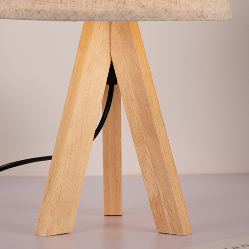 Japanese Style Wooden Triangular Table Lamp