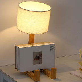 Wooden Robot Creative Table Lamp