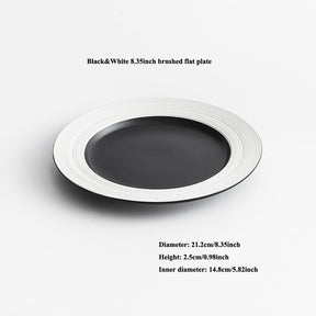 Akane Black&White Dining Plate