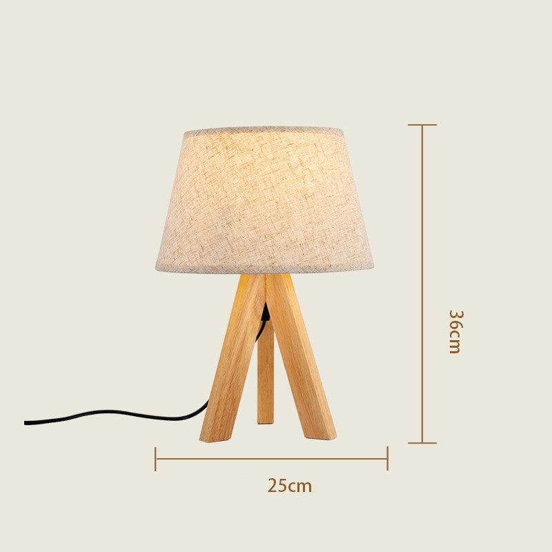 Japanese Style Wooden Triangular Table Lamp