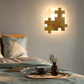 Creative Wooden LED Puzzle Wall Lamp