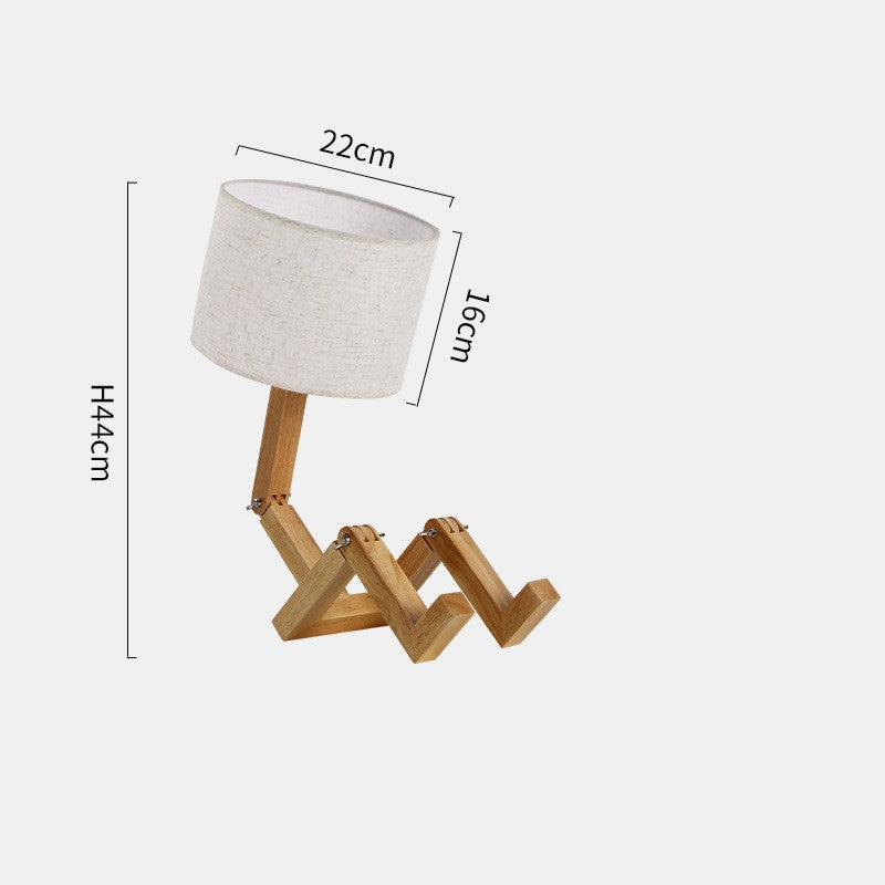 Wooden Robot Creative Table Lamp
