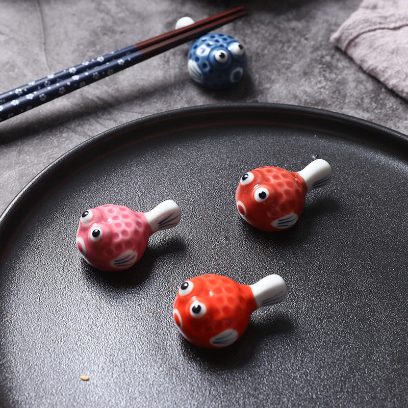 Fugu Hand Blown Ceramic Chopstick Stand