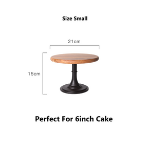Black Footed Walnut Cake Stand