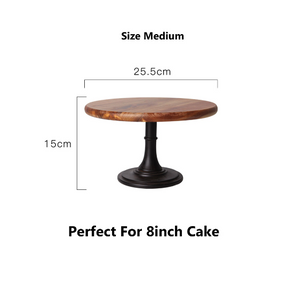 Black Footed Walnut Cake Stand