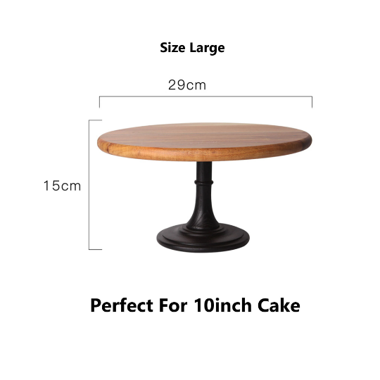 Black Footed Walnut Cake Stand