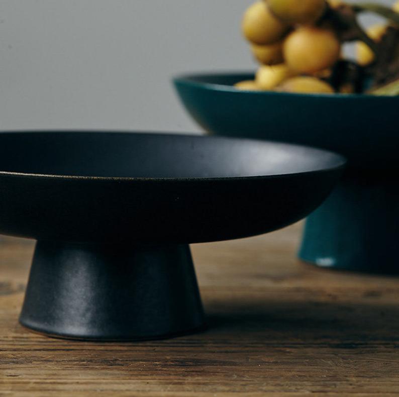 Aesthetic Style Ceramic Footed Fruit Bowl