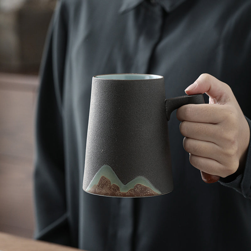 Mountain Peak Ceramic Coffee & Tea Strainer Mug
