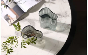 Contour Ribbed Glass Vase Set