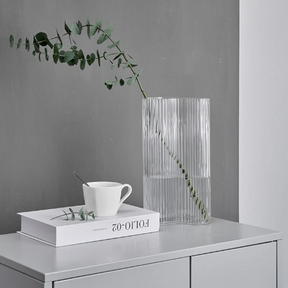 Contour Ribbed Glass Vase Set