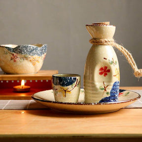 Japanese Sakura Ceramic Sake Set