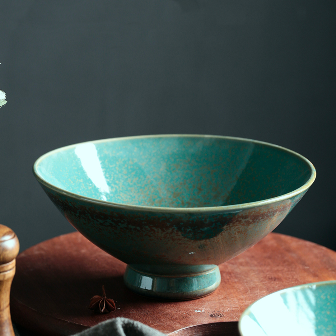 Jade Green Midori Footed Ramen Bowl