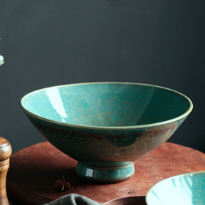 Jade Green Midori Footed Ramen Bowl