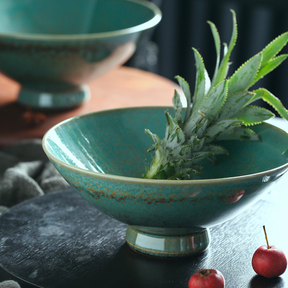 Jade Green Midori Footed Ramen Bowl