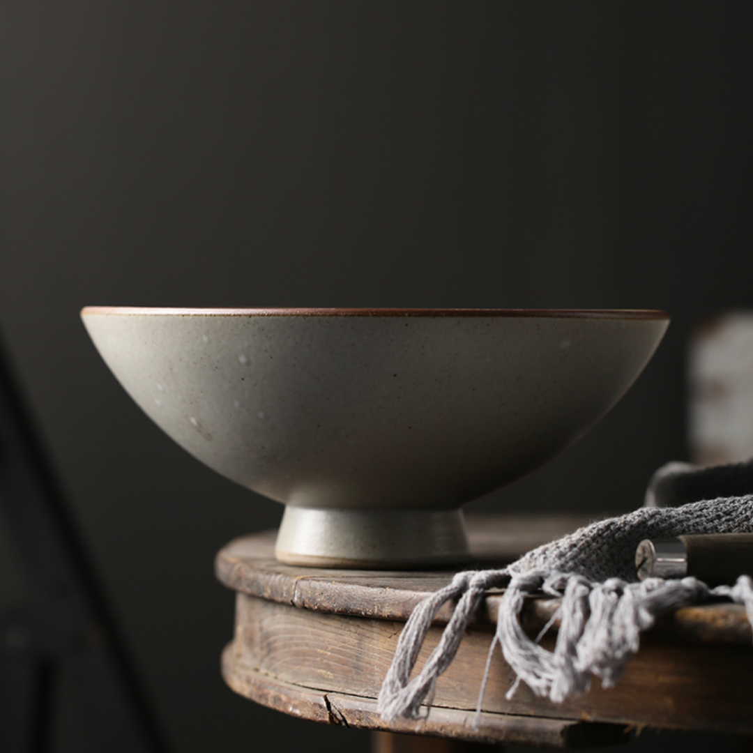 Abalone Gray Midori Footed Ramen Bowl