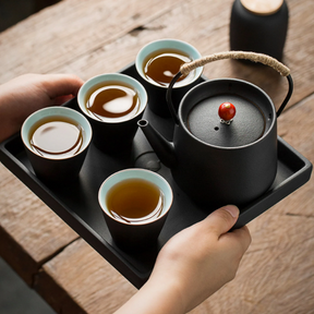 Japanese Eri 7-Piece Ceramic Tea Set
