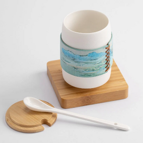 Yuku Hand-Painted Leather Sleeve Mug