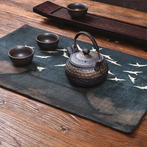 Japanese Style Crane Pattern Tea Mat