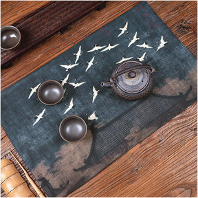 Japanese Style Crane Pattern Tea Mat