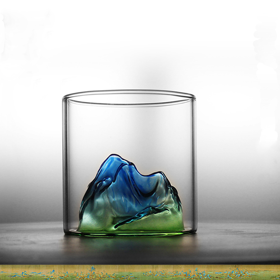 Custom Mount Fuji Spring Whiskey Glass