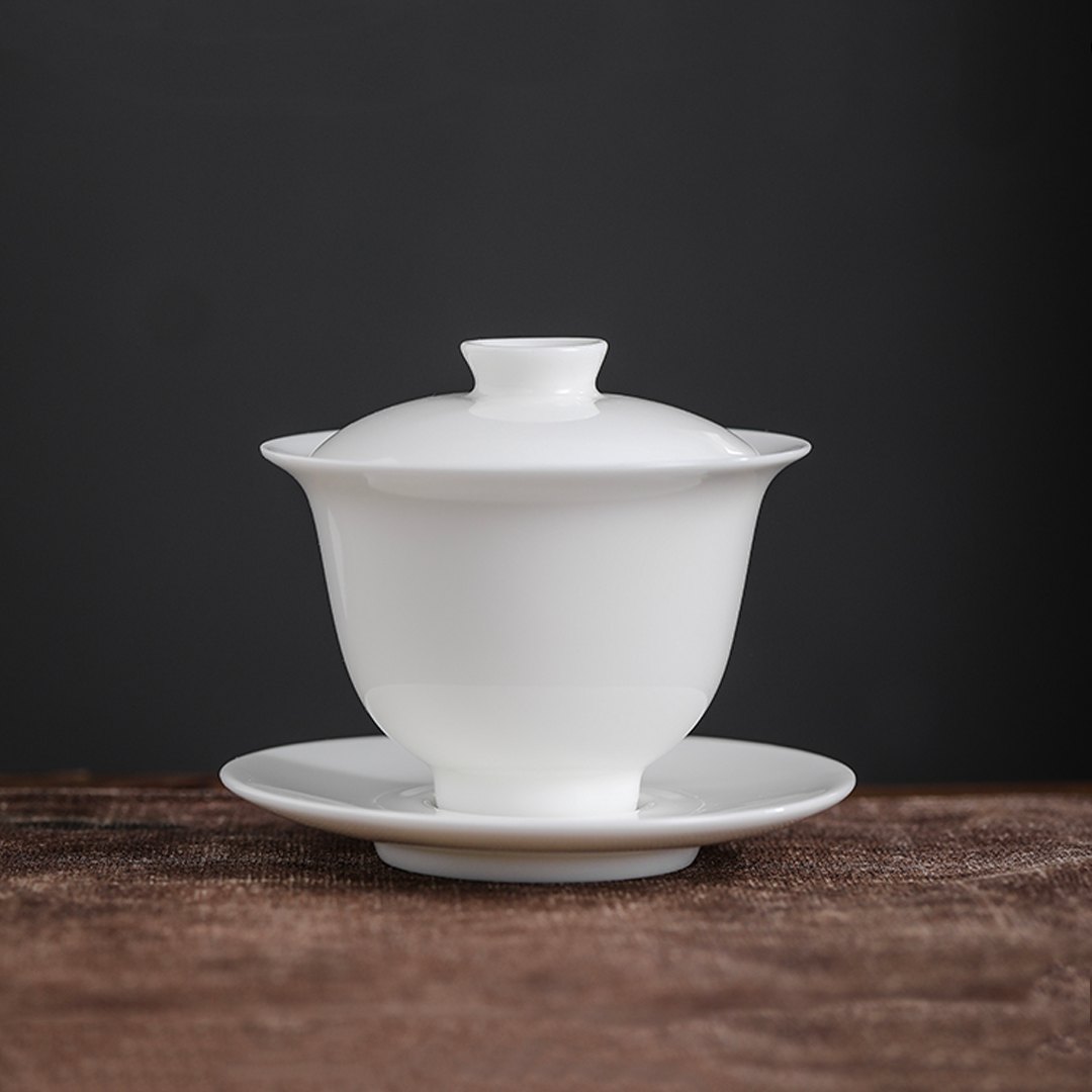 Paru White Ceramic Kungfu Tea Set