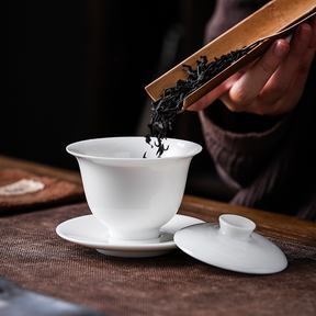 Paru White Ceramic Kungfu Tea Set