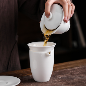 Paru White Ceramic Kungfu Tea Set