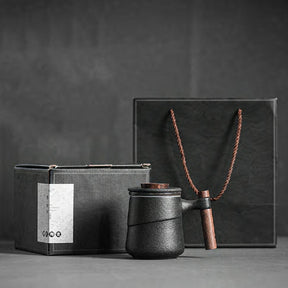 Hogen Ceramic Wooden Handle Mug