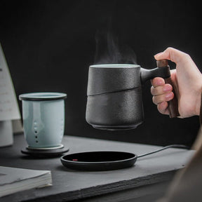 Hogen Ceramic Wooden Handle Mug