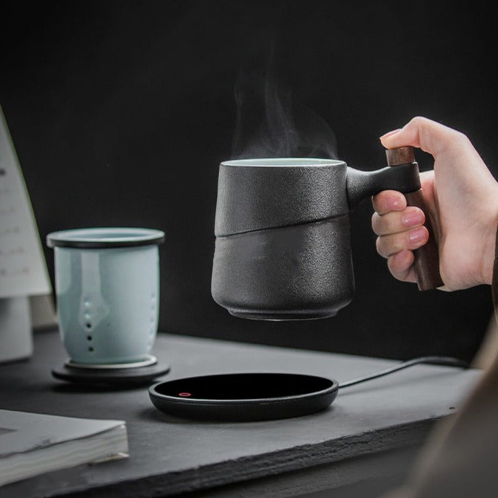 Hogen Ceramic Wooden Handle Mug