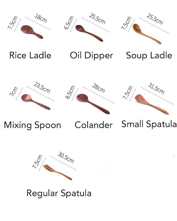 Kurumi Wooden Kitchen Utensil Set