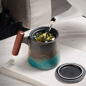 Yama Ceramic Wooden Handle Mug