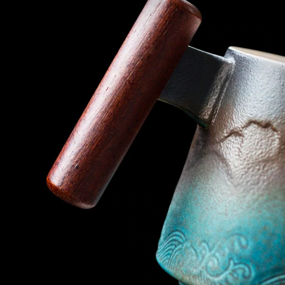 Yama Ceramic Wooden Handle Mug