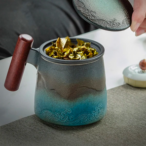 Yama Ceramic Wooden Handle Mug